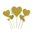 thumbnail image 3 of Heart Pick Set 70 Pieces Wooden Cocktail Picks Fruit Drink Decoration Gold Party Supplies Appetizer Skewers, 3 of 8