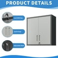 thumbnail image 6 of Tcbosik Wall Mounted Storage Cabinet, Metal Tool Cabinet with Adjustable Shelf and 2 Lockable Doors, Easy to Assemble, Black & Gray, 6 of 9
