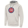 thumbnail image 2 of Men's Antigua Cream Detroit Pistons Big Logo Victory Pullover Hoodie, 2 of 3