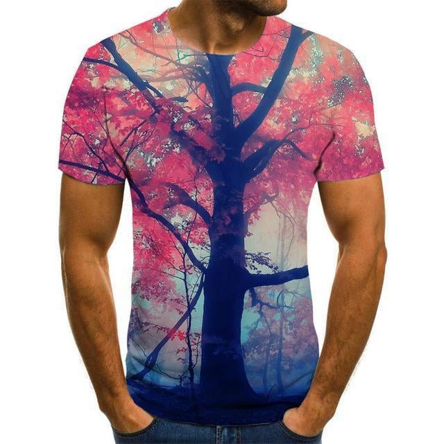 2024 Nouveau T-Shirt 3d Homme et Femme Manches Courtes Col Rond Mode Nature Imprimé T-Shirt Hommes TP-5TG