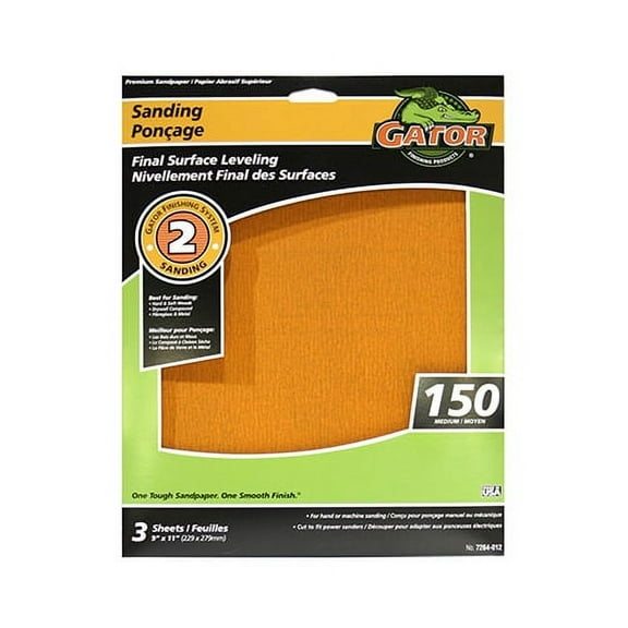 Ali Industries 7264 3pk 9x11 150grit Sandsheet