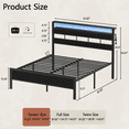 thumbnail image 4 of Tydimor Bed Frames Queen LED Lighting with Headboard Storage Shelves, USB Ports Queen Size Platform Bed Frame Steel Slats Support, Underbed, 4 of 6