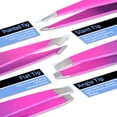thumbnail image 5 of MORGLES 6Pcs Stainless Steel Tweezers Set for Eyebrow Shaping & Ingrown Hair - Curved Scissors, Brow Brush & Leather Case, Pink-Purple Grad, 5 of 7
