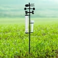 thumbnail image 3 of Three in one weather station measuring instrument outdoor garden thermometer rain gauge wind indicator , removable glass rain gauge for patio garden lawn decoration, 3 of 9
