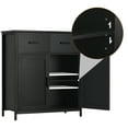 USIKEY Storage with 2 Drawers and Doors, Industrial Accent