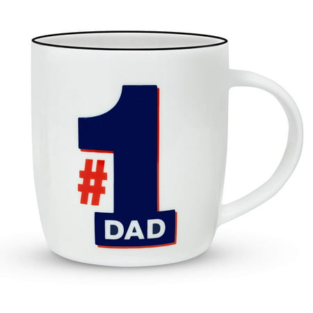 Gifffted Number 1 Dad Coffee Mug For Dad, Christmas Gift Idea For Father, Daddy Mug, Fathers Day Present, Christmas Gifts, Tea, Ceramic, 13 oz