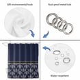 thumbnail image 3 of Boho Navy Blue Flower Shower Curtain Set - 48" x 72" Washable Bathtub Curtain with 12 Hooks, Abstract Bohemia Pesley Floral Waterproof Fabric Stall Shower Curtains for Bathroom/Bathtub Décor, 3 of 6