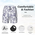 thumbnail image 3 of Rateoe World Travel2 Pattern Men’s Swim Shorts with Compression Liner – Double-Layered Quick-Dry Swimwear, Comfortable & Stretchy Beach Shorts-Medium, 3 of 6
