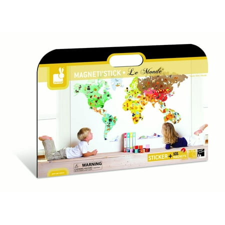 EAN 3700217328504 product image for Janod Magneti'Stick Wall Décor World Map | upcitemdb.com