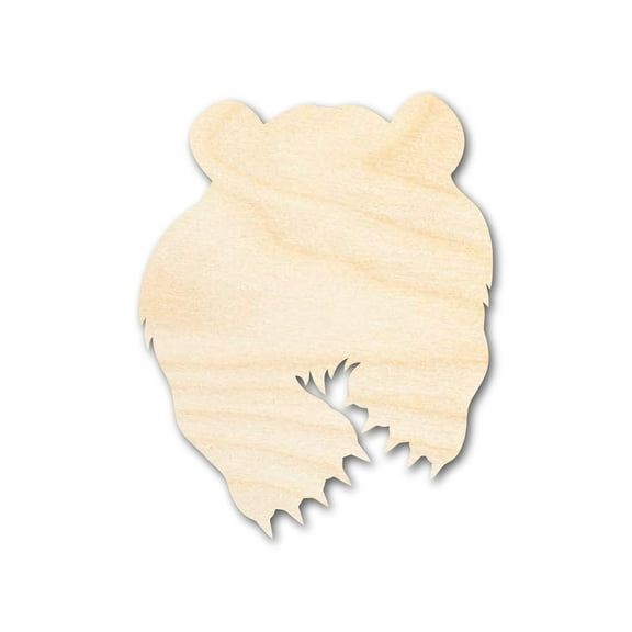 Unfinished Wood Bear Mascot Shape 7" / 1/2"