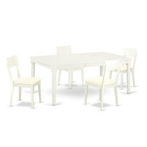 East West Furniture Dover 5-piece Traditional Wood Dining Set in Linen White