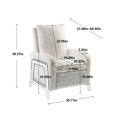 thumbnail image 2 of Adjustable Recliner Chair with Footrest & High Backrest, Linen Accent Chair with Cushion & Solid Wood Legs, Wooden Armchair for Living Room, Bedroom, Office, Lunge Room, Nursery & Studio, Beige, 2 of 7