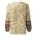 thumbnail image 5 of Jamsmile Womens Blouses Tops Bohemian Style Summer Loose V Neck Floral PrinTshirts Loose Casual Long Sleeves Boho Blouse, 5 of 5