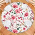 thumbnail image 2 of Pioneer Flower Floral Print Pattern Round Fitted Tablecloth with Elastic Edge,Dining Table Cover Waterproof,Outdoor Round Tablecloth for Camping,Dining,Indoor and Outdoor, 2 of 7