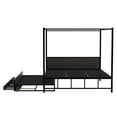 thumbnail image 7 of Bastch Queen Size Metal Canopy Platform Bed with Twin Size Trundle and 3 Storage Drawers, Strong Wooden Slats Support, No Box Spring Required, Easy Assembly, Black, 7 of 7