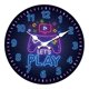 thumbnail image 5 of Reloj de pared colgante redondo para sala de juegos, con números arábigos, duradero, práctico y resistente. Decoración de pared para sala de juegos., 5 of 9
