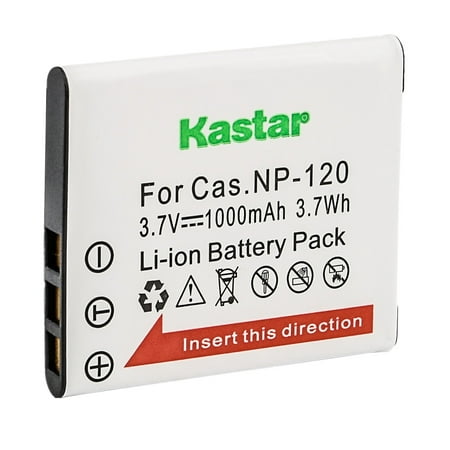 Image of Kastar 1-Pack Battery CNP-120 Replacement for Casio NP-120 CNP-120 Battery Casio BC-120 Charger Casio Exilim EX-Z900 Exilim EX-Z910 Exilim EX-ZS10 Exilim EX-ZS12 Exilim EX-ZS15 Camera