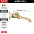 thumbnail image 3 of Delta T3589LF-BLWL Tetra 1.2 GPM Wall Mounted Single Hole Bathroom Faucet - Black, 3 of 7