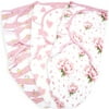 Baby Swaddle Blanket, 3 Pack, Newborn Swaddles 0-3-Month, Small-Medium, Infant Swaddling Sack, Adjustable Swaddle Blanket Girl, Floral