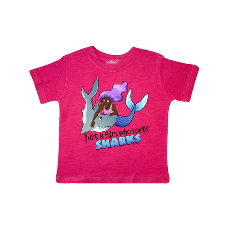 

Inktastic Just a Girl Who Loves Sharks- Mermaid Gift Toddler Toddler Girl T-Shirt