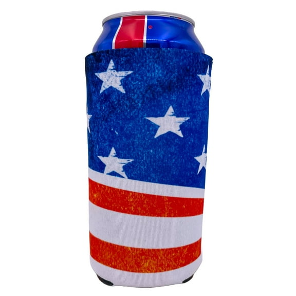 USA Flag Vintage 24 oz. Can Coolie