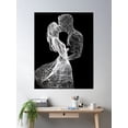 thumbnail image 2 of Linear Love - Artistic Kiss Design Poster Wall Art, Modern Wall Decor For Living Room Bedroom, 8x12 UNFRAMED, 2 of 3