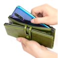 thumbnail image 2 of Carteras de cuero para mujer Western Bifold Check Book Holder Carteras, tarjeteros y organizadores de dinero para mujer grandes (verde), 2 of 5