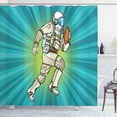 thumbnail image 1 of Ambesonne Space Shower Curtain, Astronaut Athlete Sports, 69"Wx84"L, Teal Multicolor, 1 of 3