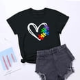 thumbnail image 2 of KIHOUT Nouveaux Hauts de Mode d'Été pour Femmes 2024, Hauts d'Été Aguichant à Imprimé Régulier Col Rond Manches Courtes Noir 2TG, 2 of 3