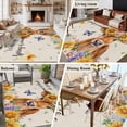 thumbnail image 6 of Area Rug 60×96in, Vintage Farm Cow Sunflowers Floor Carpet Living Room Rug, Country Floral Art Non-Slip Welcome Mat Indoor Rugs for Bedroom Dining Room, 6 of 9