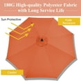 thumbnail image 5 of Patiojoy 10FT Patio Offset Umbrella 8 Ribs Cantilever Umbrella w/Crank for Poolside Yard Lawn Garden Orange, 5 of 10