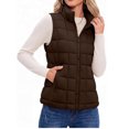 thumbnail image 2 of Women Quilted Puffer Vest Sleeveless Zip Up Stand Collar Casual Outerwear with Side Pockets S, 2 of 4