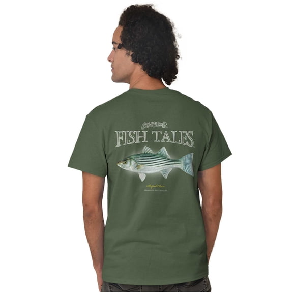 Gill McFinn Striped Bass Fisherman Plus Size Crewneck Graphic Tee Shirt Brisco Brands 2X