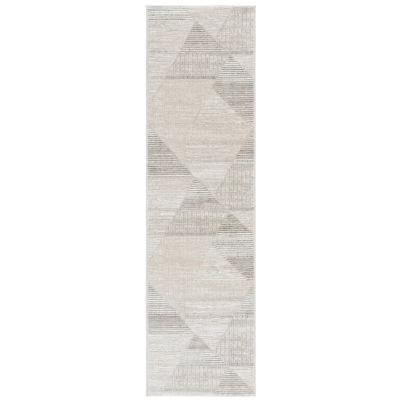 SAFAVIEH Northport Autumn Geometric Runner Rug, Ivory/Grey, 2'2" x 8'
