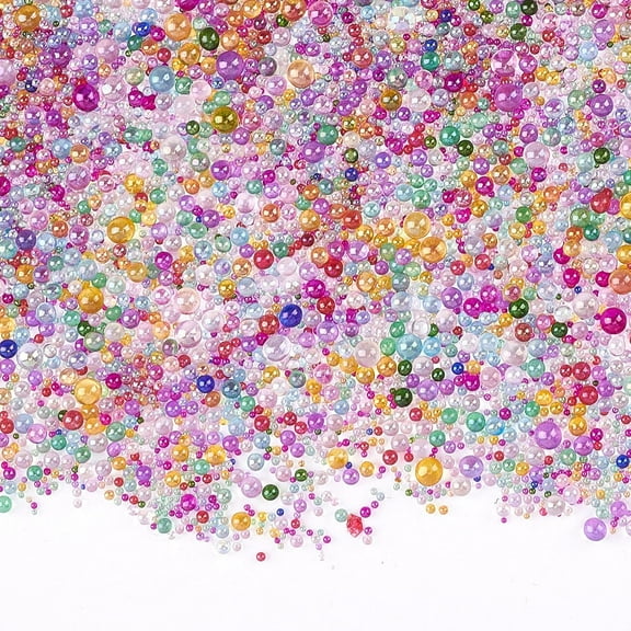 300g 0.4~3mm Colorful Glass Beads Micro Caviar Beads Iridescent Water Droplets Beads Tiny Glass Beads for Resin Crafting and Nail Arts-Mixed Color Mixed Color