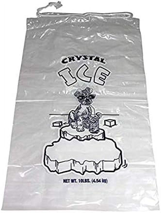 10 lb Ice Bags with Drawstring 11 in x 19 in x 1.4 mil Pack of 500 Heavy Duty  Grade