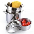 thumbnail image 2 of Cooks Standard Pasta Pot 18/10 Stainless Steel 12-Quart, Spaghetti Cooker Steamer Stock Pot Multipots with Strainer Insert, Pasta Basket, Stay Cool Handles, 4-Piece, 2 of 10