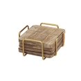 thumbnail image 2 of Godinger 55600 Ridgewood Gold Coaster Set with Stand, Gold - Set of 4, 2 of 3