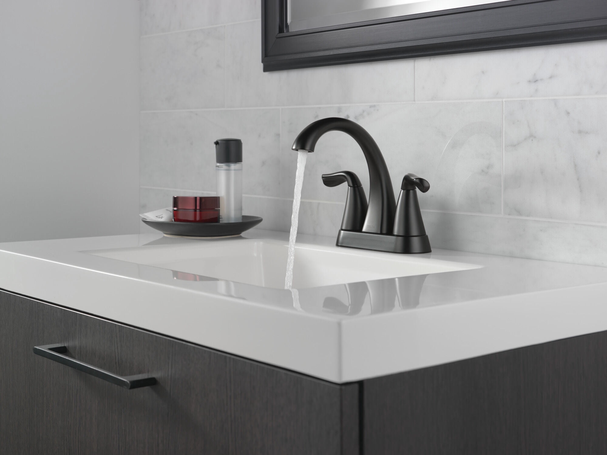 Delta Arvo Two-Handle Centerset Bathroom Faucet - 25840LF-BL - Matte Black
