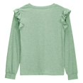 thumbnail image 4 of QUOTAY Girls Long Sleeve Blouse Top with Lace Trim Fashionable Fall Winter Tunic Shirt for Big Kids and Tweens Age 4 to 12 Years Green,140, 4 of 7