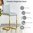 thumbnail image 4 of Sweiko 25in Counter Height Bar Stool Set of 2 PU Leather Bar Chair with Back Kitchen Island Stools with Golden Leg for Dining Room Living Room Pub Cafe Restaurant Light Grey, 4 of 8