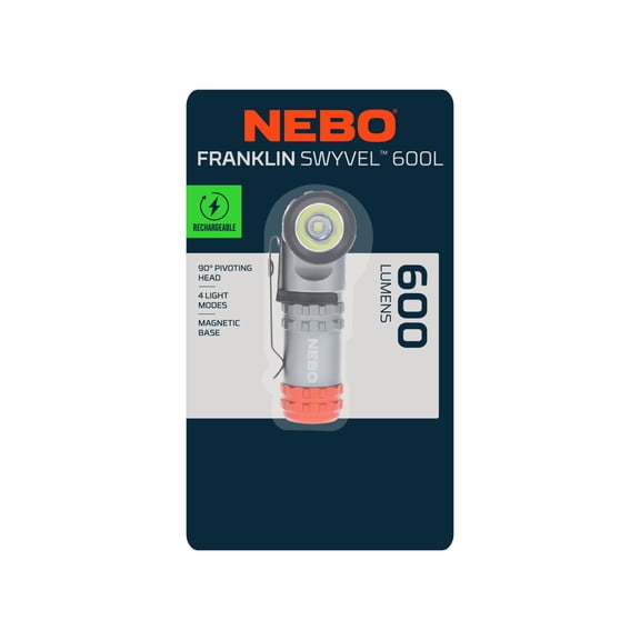 NEBO Franklin Swivel 600 Lumen COB LED Gray Rechargeable Handheld Work Light