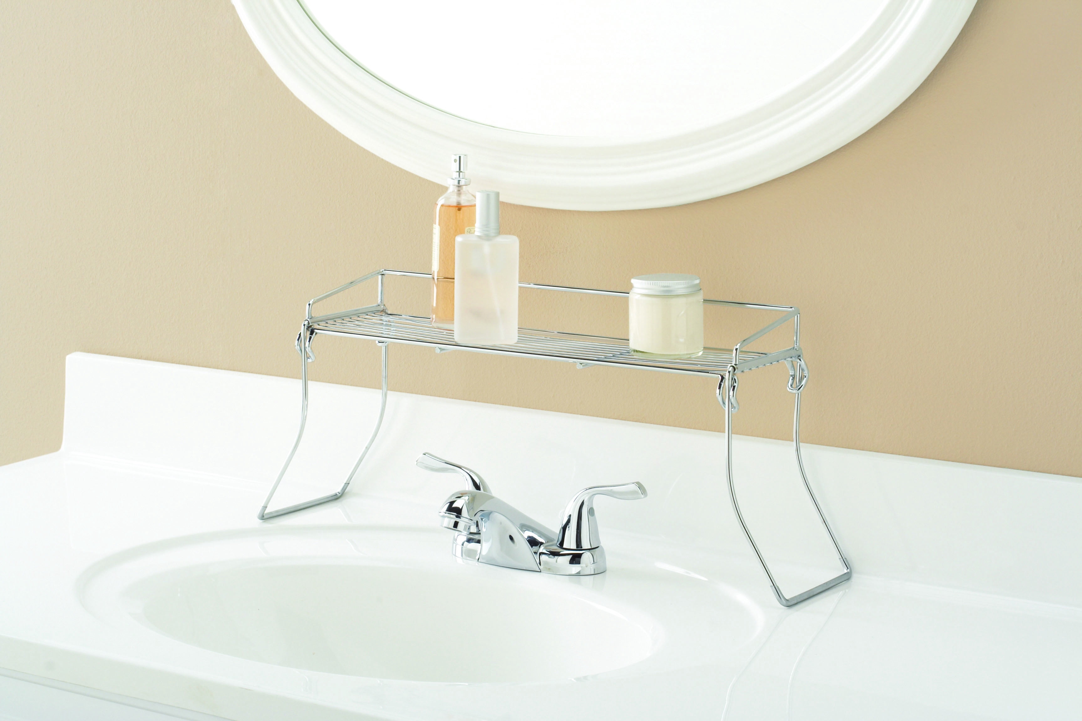 bathroom sink on shelf