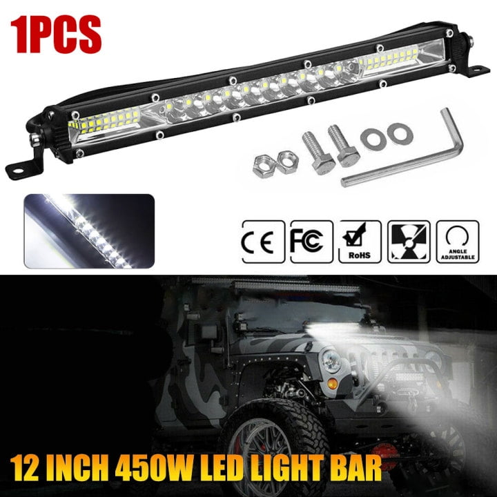 Triple Row 14Inch 450W CREE LED Light Bar Spot Flood Driving Lamp For Jeep 4x4WD 