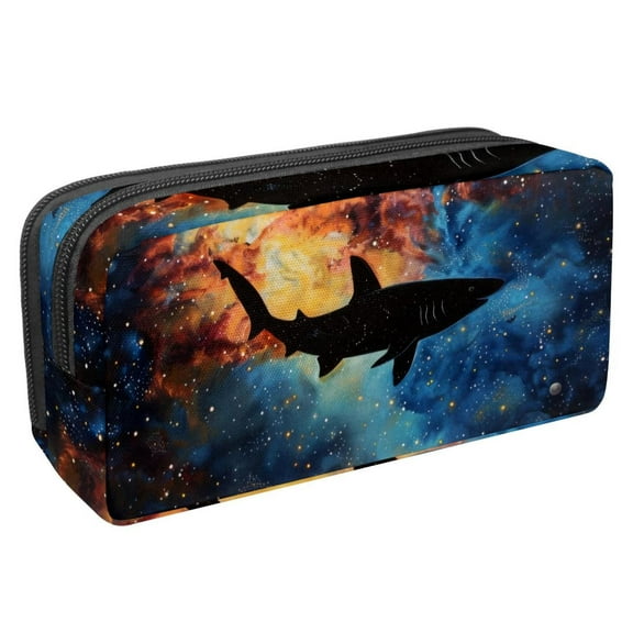 MUOOUM Pencil Case, Galaxy and Black Shark Large Capacity Pencil Pouch Stationery Pen Bag