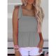 thumbnail image 3 of Top con tirantes y dobladillo con volantes para mujer, camiseta sin mangas informal de Color puro para citas diarias en verano, 3 of 7