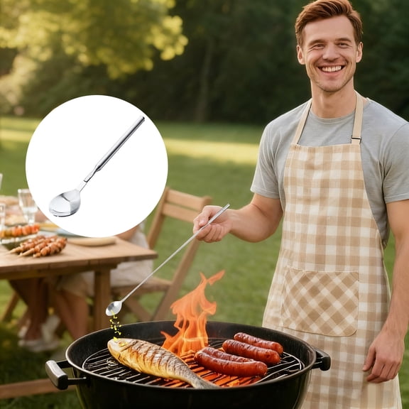 Telescopic BBQ Fork, Stainless Steel Extendable Roasting Fork, Long Handle Retractable Fork for Marshmallow Hot Dog Camping Fire Pit Grill Cooking