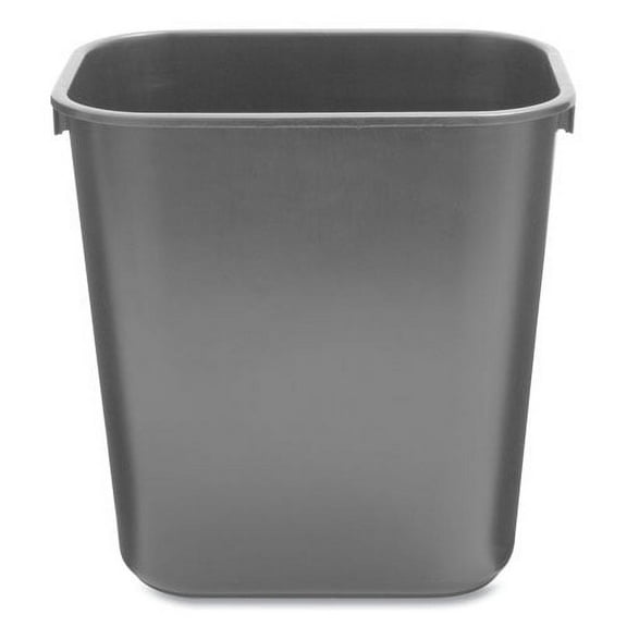 Rubbermaid Commercial Products Deskside Plastic Office Wastebasket, Rectangular, 3.5 Gal, Black | Bundle of 5 Each