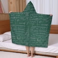 thumbnail image 5 of Math Equations Science Symbols Green Pattern Hooded Bath Towel，50"x30" for Ages 3 To 12 Kids, Quick Dry Lightweight Soft Microfiber Hood Beach Towel Cover Up for Kids, 5 of 7
