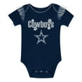 thumbnail image 2 of Girls Newborn Outerstuff Navy Dallas Cowboys My Team Rocks Bodysuit and Skirt Set, 2 of 5